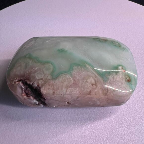 Green Flower Agate Crystal Palmstone (#8)‎ - Picture 7 of 13